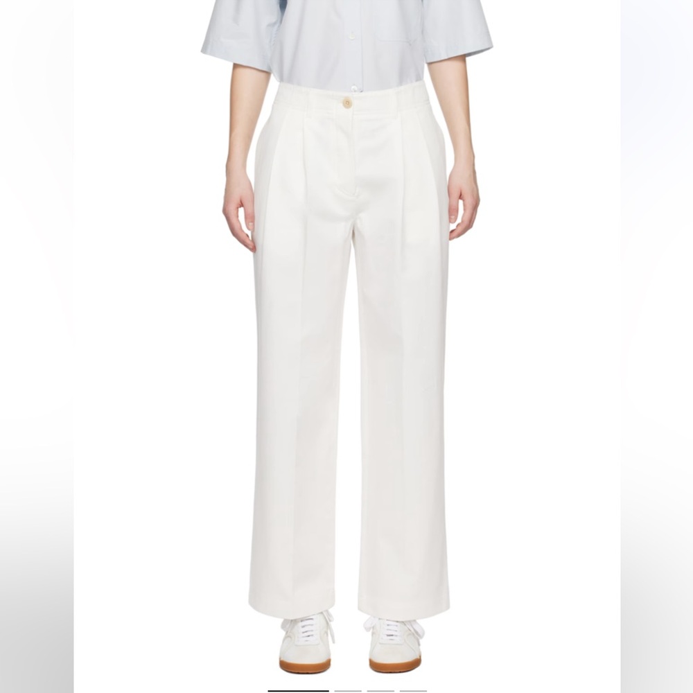 Toteme 100% cotton white pants | US 4 | relaxed trousers
